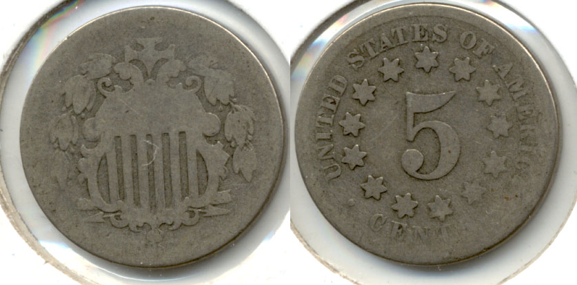 1868 Shield Nickel AG-3 d