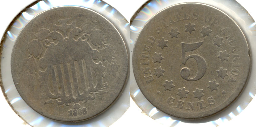 1868 Shield Nickel AG-3 f