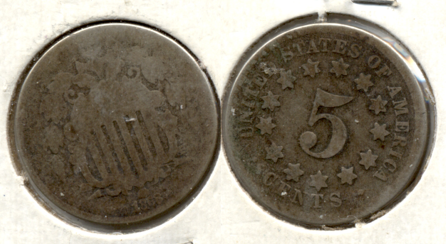 1868 Shield Nickel AG-3 h