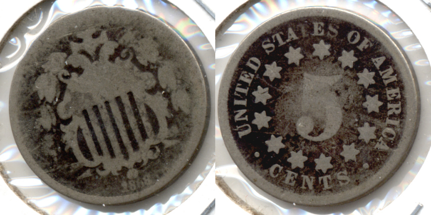 1868 Shield Nickel AG-3 j