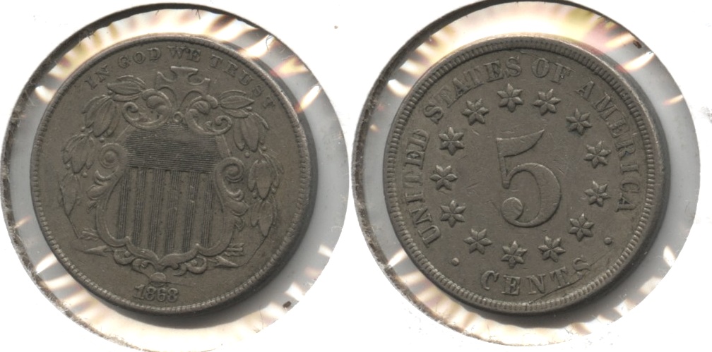 1868 Shield Nickel EF-40