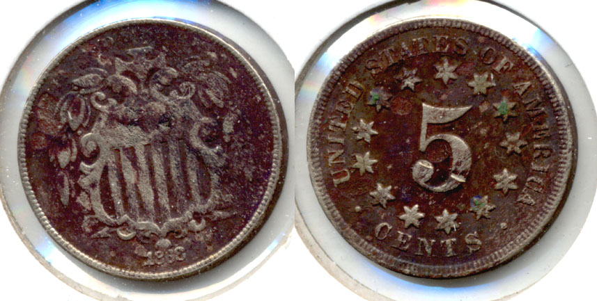 1868 Shield Nickel Fine-12 Dark