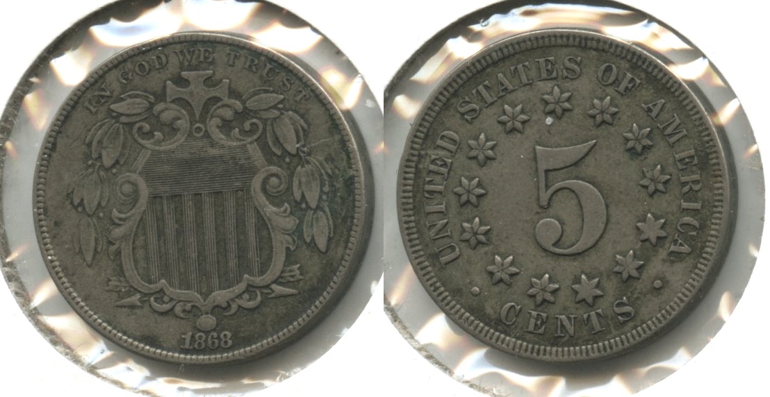 1868 Shield Nickel VF-20 #b
