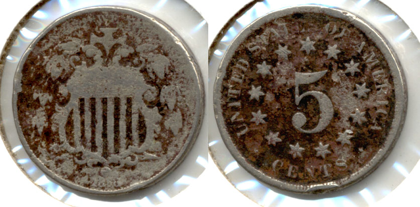 1868 Shield Nickel VG-8 a Rough