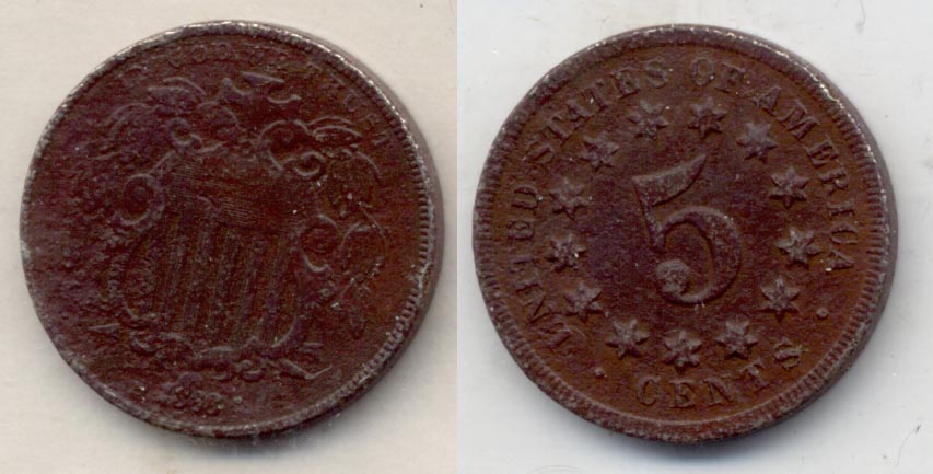 1868 Shield Nickel VG-8 c Dark