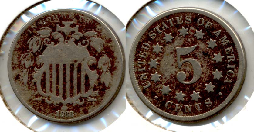 1868 Shield Nickel VG-8 f Dark