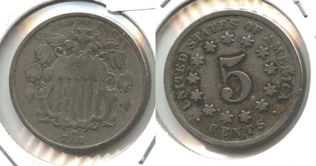 1868 Shield Nickel VG-8 #m