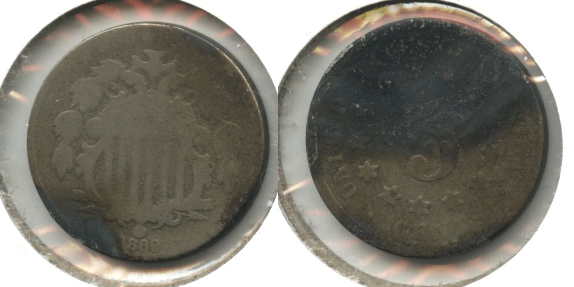 1869 Shield Nickel AG-3 #e Dark Fields
