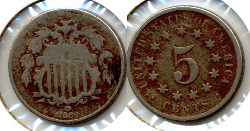 1869 Shield Nickel VG-8 c Dark