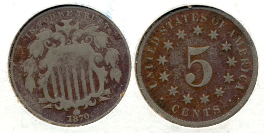 1870 Shield Nickel Fine-12 a Bit Dark