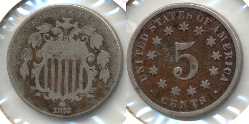 1872 Shield Nickel Good-4 Dark Fields