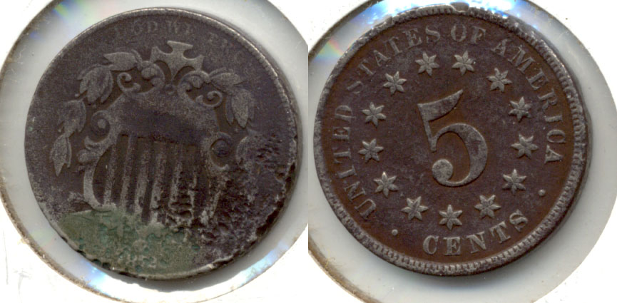 1872 Shield Nickel VG-8 Rough