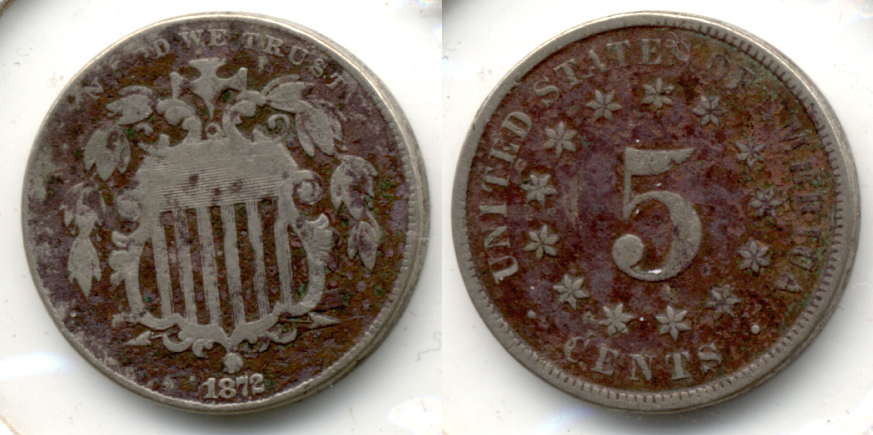 1872 Shield Nickel VG-8 a Dark