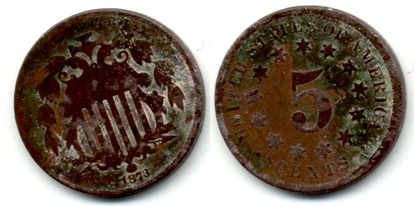 1873 Shield Nickel Good-4 a Dark