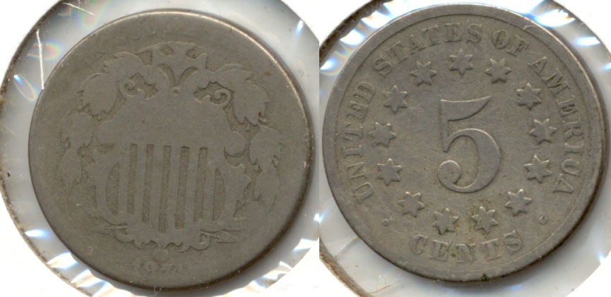 1874 Shield Nickel AG-3 a