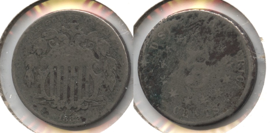 1882 Shield Nickel Good-4 #d Porous