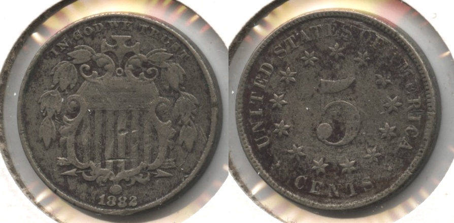 1882 Shield Nickel VF-20 Porous