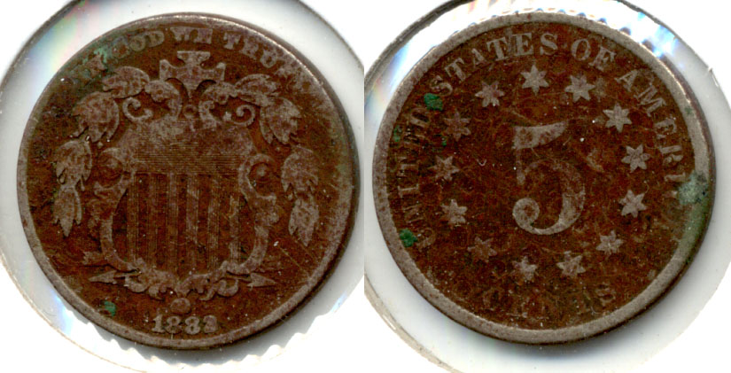 1882 Shield Nickel VG-8 a Dark