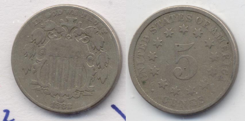 1882 Shield Nickel VG-8 d