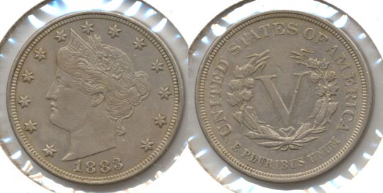 1883 No Cents Liberty Head Nickel AU-50