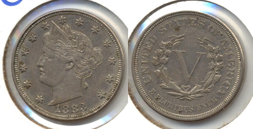 1883 No Cents Liberty Head Nickel AU-50 b Spotty