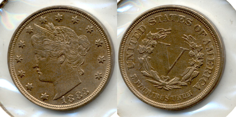 1883 No Cents Liberty Head Nickel AU-50 i