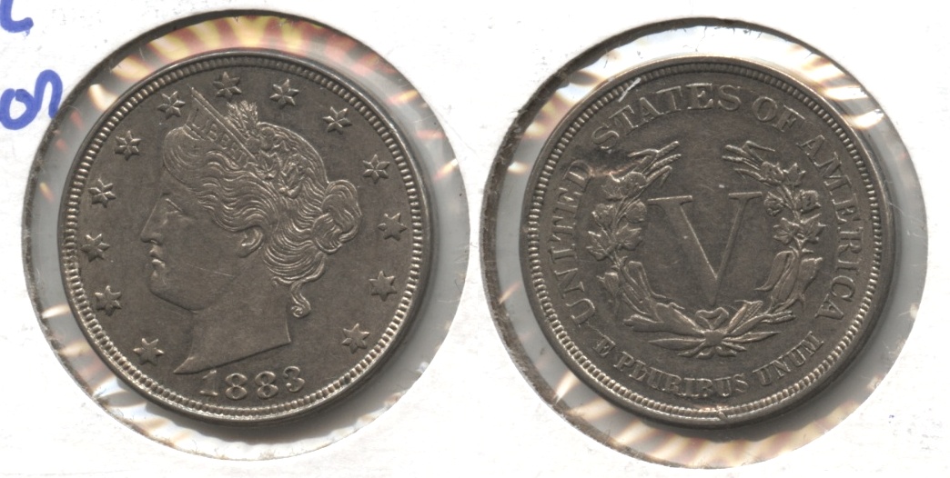 1883 No Cents Liberty Head Nickel AU-50 #v Struck Through