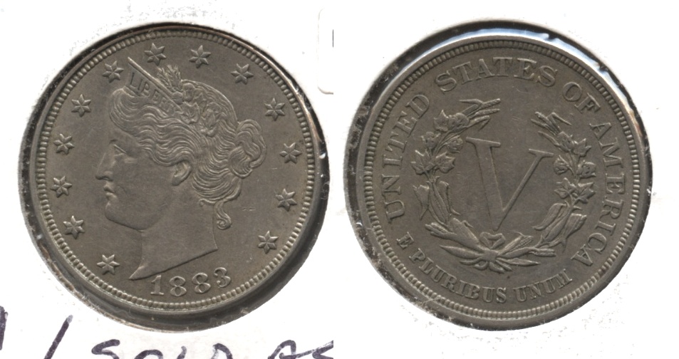 1883 No Cents Liberty Head Nickel AU-50 #w