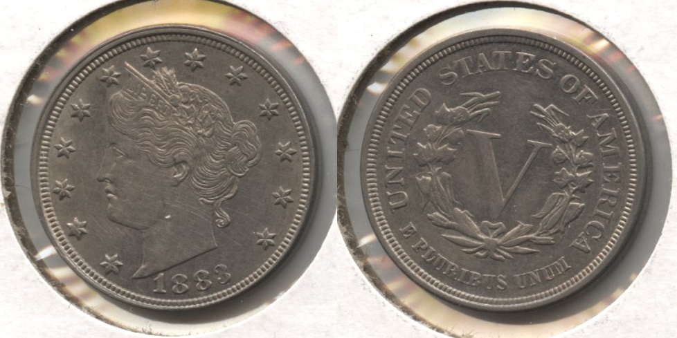 1883 No Cents Liberty Head Nickel AU-50 #y Abraded