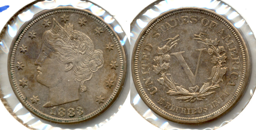 1883 No Cents Liberty Head Nickel AU-55 b