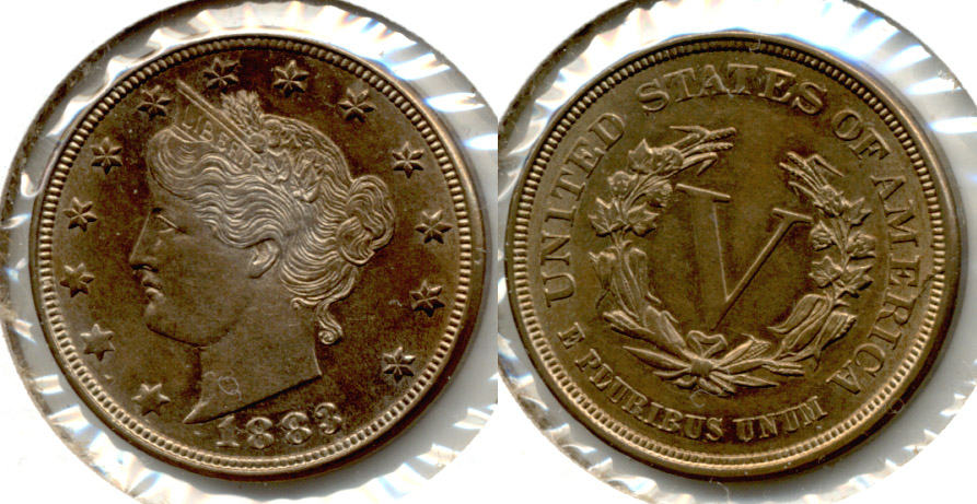 1883 No Cents Liberty Head Nickel AU-55 d