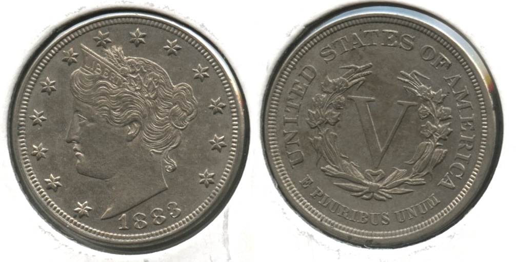 1883 No Cents Liberty Head Nickel AU-55 #n