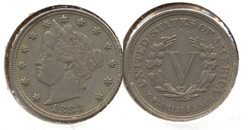 1883 No Cents Liberty Head Nickel EF-40 ag