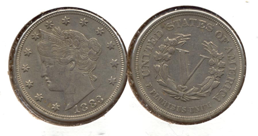 1883 No Cents Liberty Head Nickel EF-40 ah