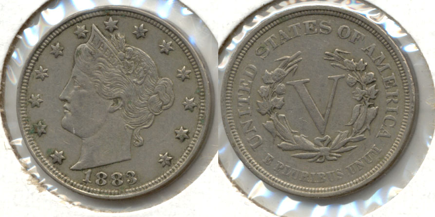 1883 No Cents Liberty Head Nickel EF-40 aj Obverse Spots