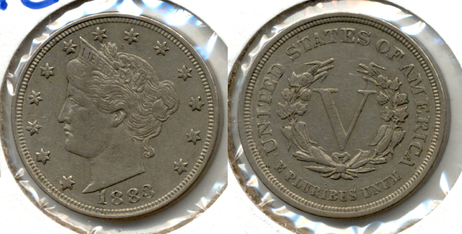 1883 No Cents Liberty Head Nickel EF-40 ak