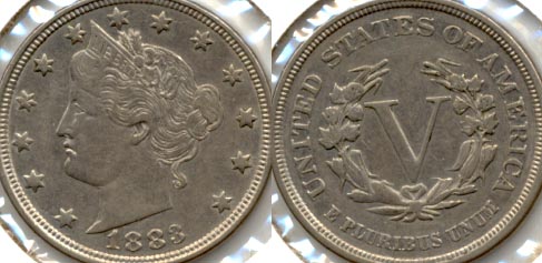 1883 No Cents Liberty Head Nickel EF-40 b