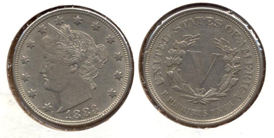 1883 No Cents Liberty Head Nickel EF-40 g