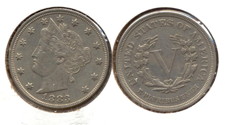 1883 No Cents Liberty Head Nickel EF-40 w