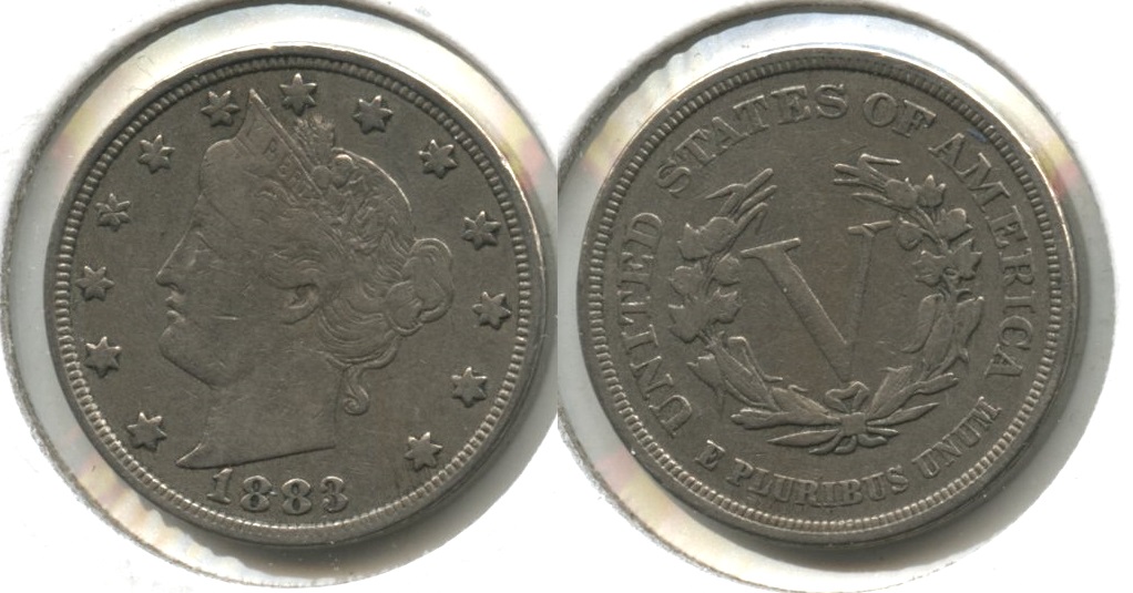 1883 No Cents Liberty Head Nickel Fine-12 #ag