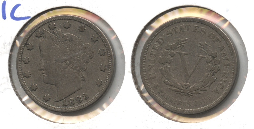 1883 No Cents Liberty Head Nickel Fine-12 #u
