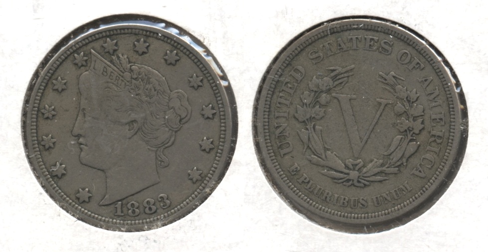 1883 No Cents Liberty Head Nickel Fine-12 #w