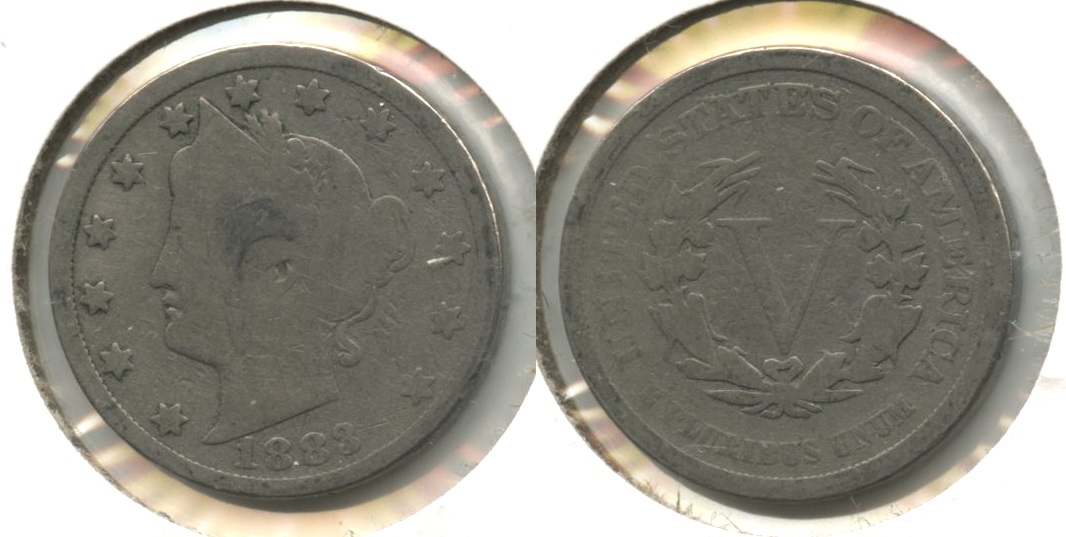 1883 No Cents Liberty Head Nickel Good-4 #a Obverse Mark