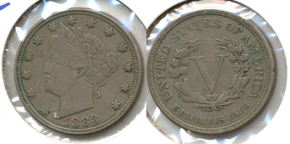 1883 No Cents Liberty Head Nickel VF-20 ao