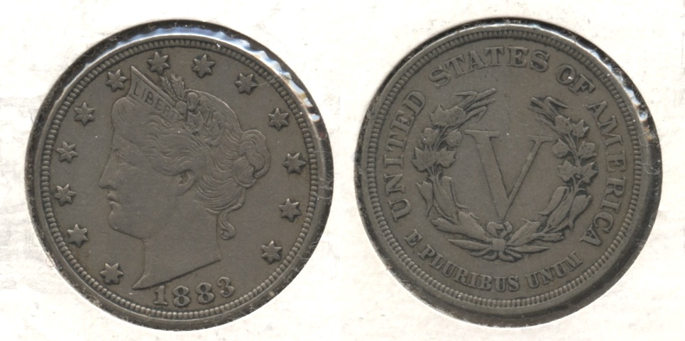 1883 No Cents Liberty Head Nickel VF-20 #bc
