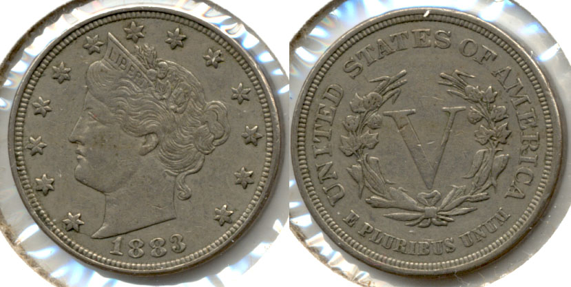 1883 No Cents Liberty Head Nickel VF-20 f