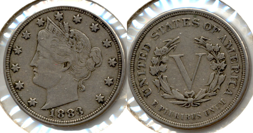 1883 No Cents Liberty Head Nickel VF-20 m