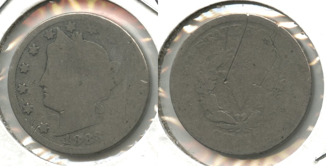 1883 With Cents Liberty Head Nickel AG-3 #ak Reverse Scratch