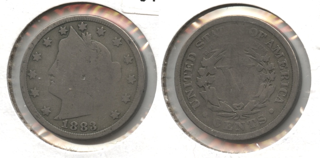 1883 With Cents Liberty Head Nickel AG-3 #j