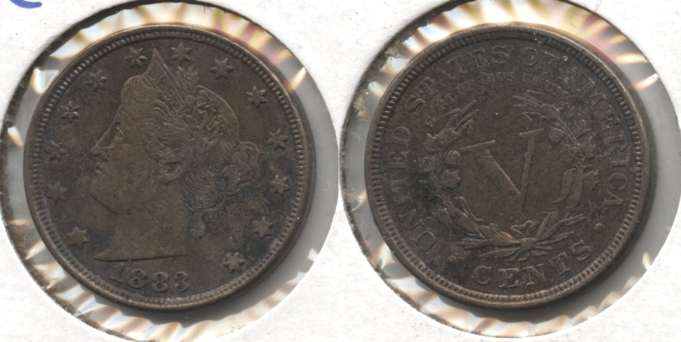 1883 With Cents Liberty Head Nickel EF-40 Corrosion